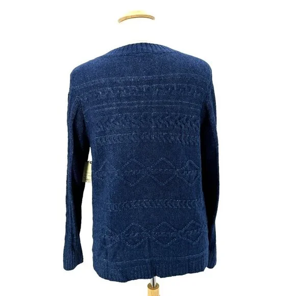 NWT St. John's Bay Blue Long Sleeve Knit Sewater Womens XL - Picture 4 of 9